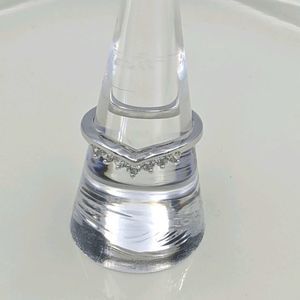 ✨3 for 25✨ Silver Tone Crystal V Shape Band Ring